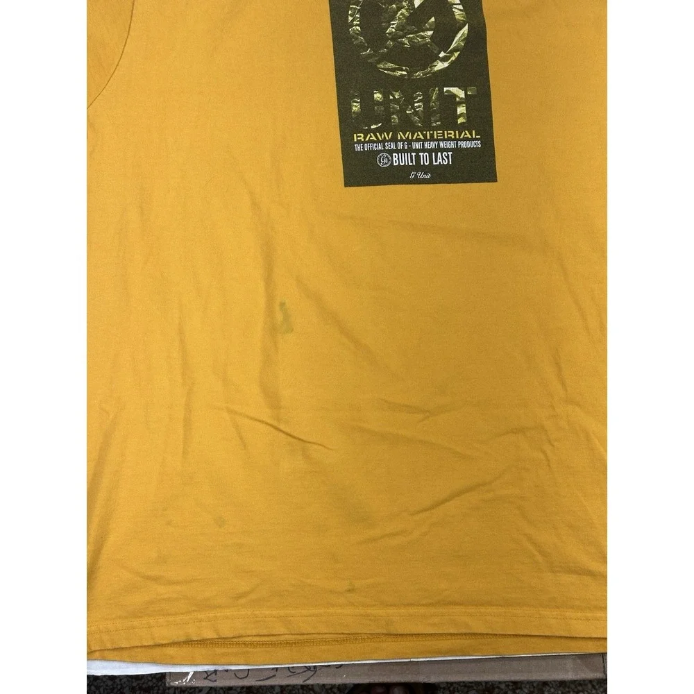 Vintage 2000s G-Unit T-Shirt XL Yellow Gold Foil Graphic 50 Cent Hip Hop Tee